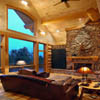 log home fireplace